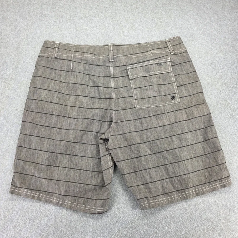 O'Neill Hybrid Board‎ Shorts Men's Size 40 Gray Stripe Stretch Performance Swim